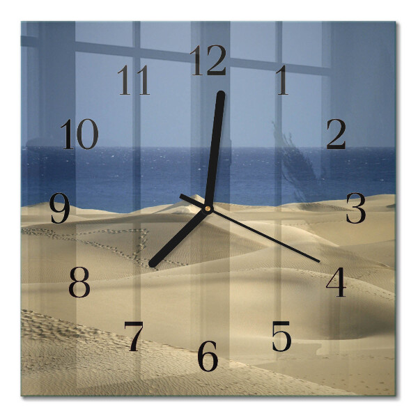 Glass clock square Coastal dunes