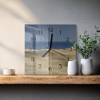 Glass clock square Coastal dunes