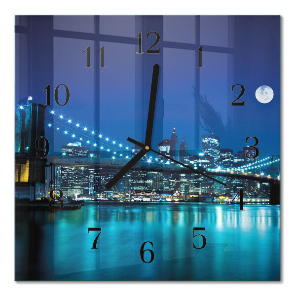 Square kitchen clock Night horizon