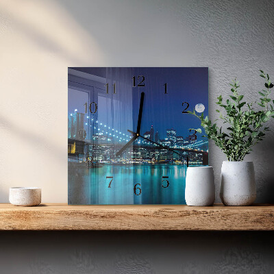 Square kitchen clock Night horizon