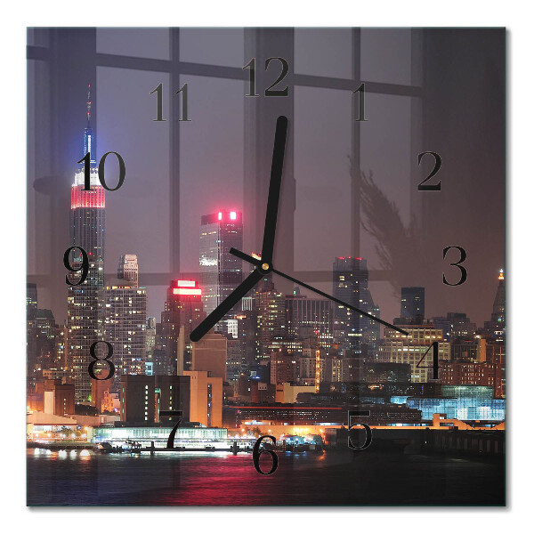 Glass clock square Horizon