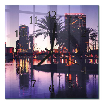Square wall clock Palm trees in Florida
