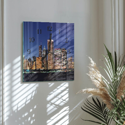 Glass wall clock square Horizon