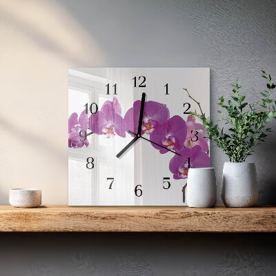 Square wall clock Orchid