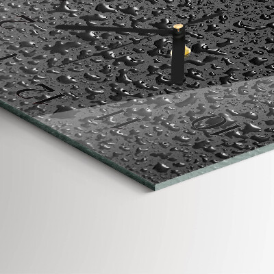 Glass clock square Drops of water