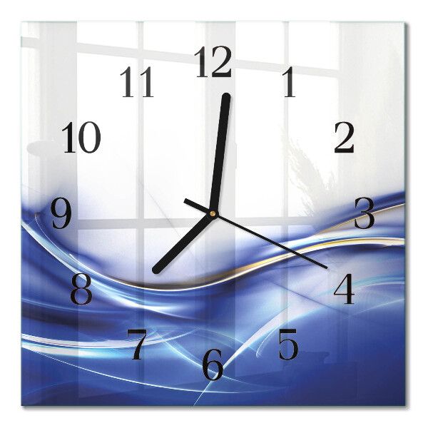 Square kitchen clock Abstract lines