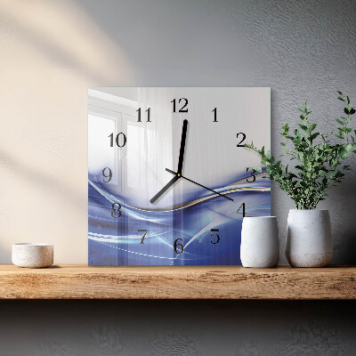 Square kitchen clock Abstract lines