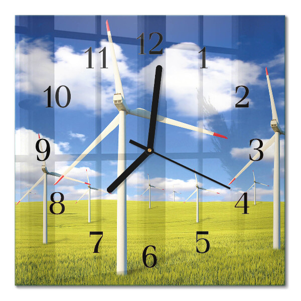 Glass clock square Wind farm