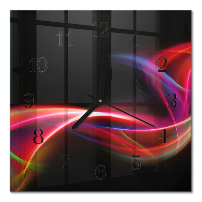 Glass wall clock square Abstract lines