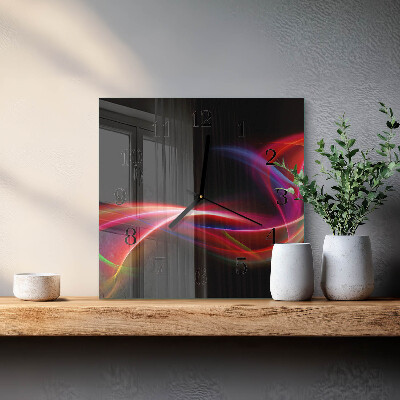 Glass wall clock square Abstract lines