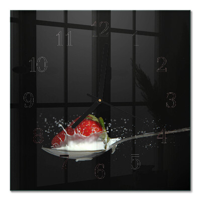 Square kitchen clock Strawberry