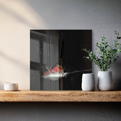 Square kitchen clock Strawberry
