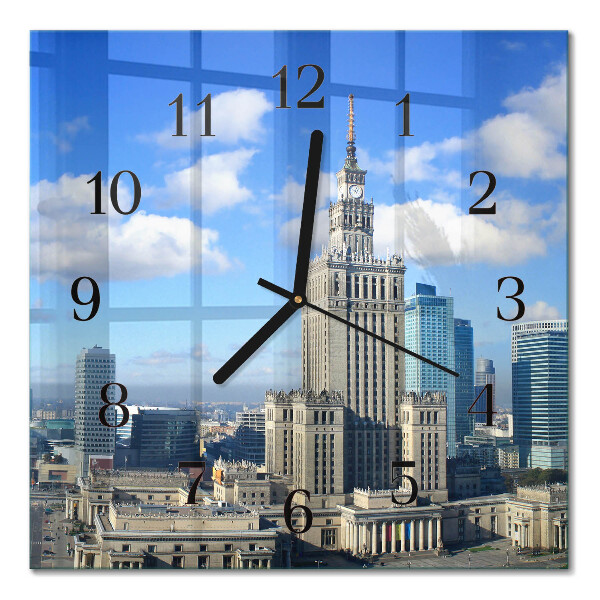Glass clock square Warsaw