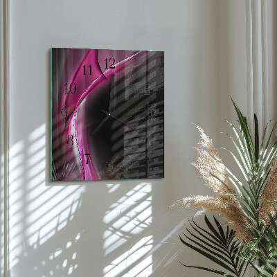Square wall clock Abstract lines