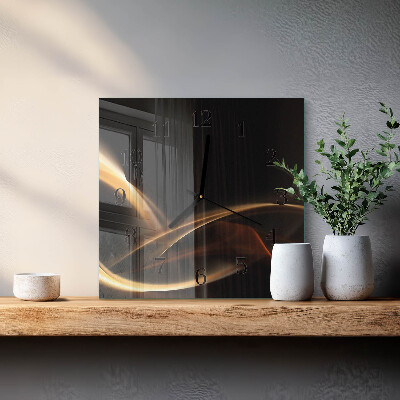 Square wall clock Abstract lines