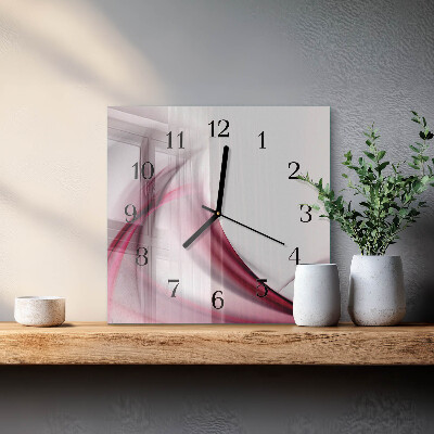 Glass wall clock square Abstract lines