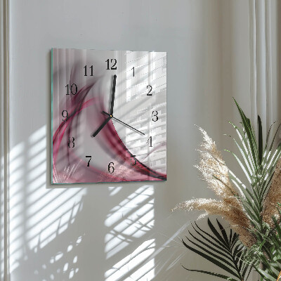 Glass wall clock square Abstract lines