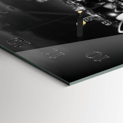 Glass wall clock square Sydney Horizon