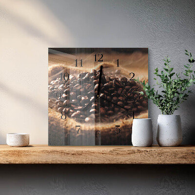 Square kitchen clock Coffee beans