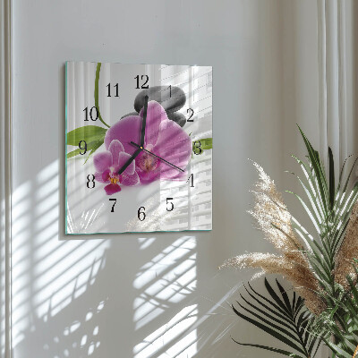 Square wall clock Orchid