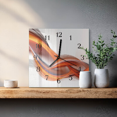 Glass clock square Abstract smoke