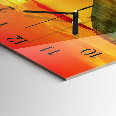 Glass wall clock square Bridge