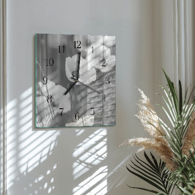 Square wall clock Poppies