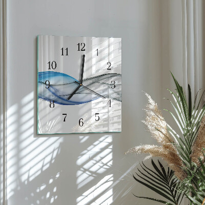 Glass clock square Abstract smoke