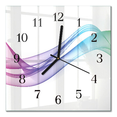 Square wall clock Abstract lines