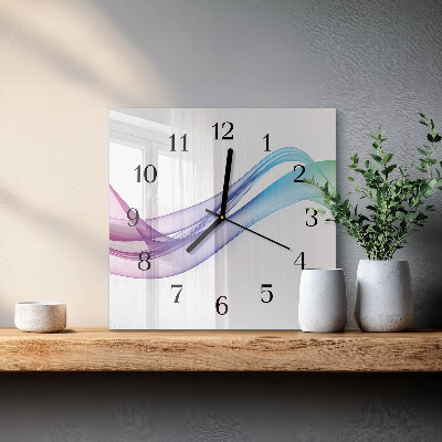 Square wall clock Abstract lines