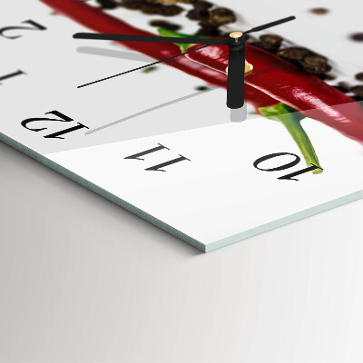 Glass wall clock square Peppercorns