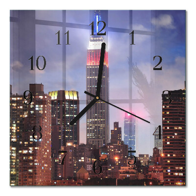 Glass wall clock square Horizon