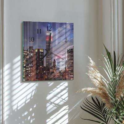 Glass wall clock square Horizon