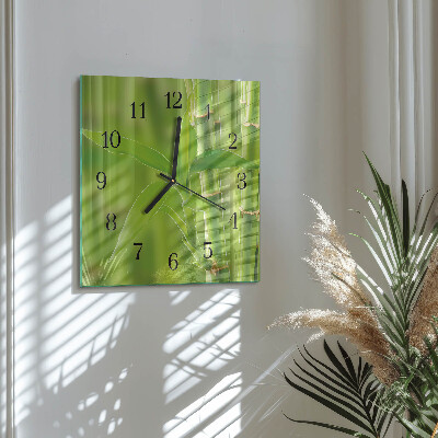 Glass clock square Bamboo