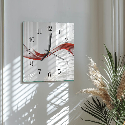 Glass wall clock square Abstract lines