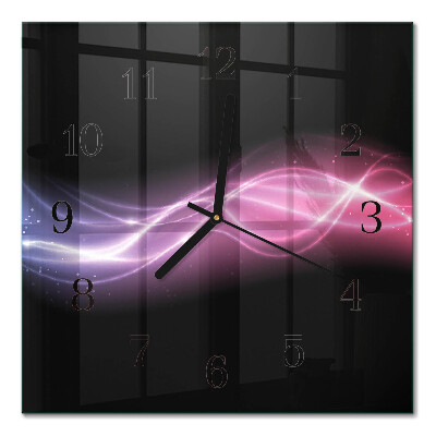 Glass clock square Abstract lines