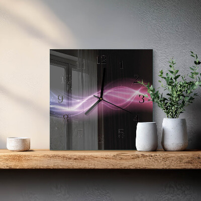 Glass clock square Abstract lines