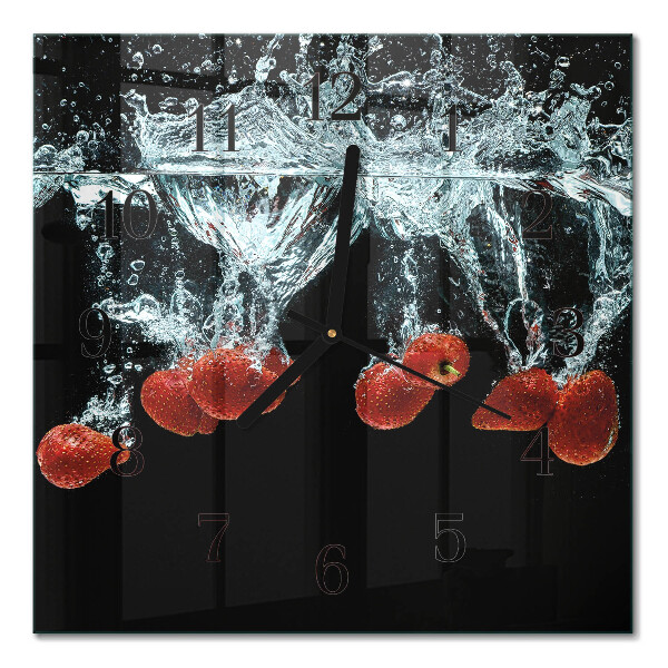 Square wall clock Strawberries