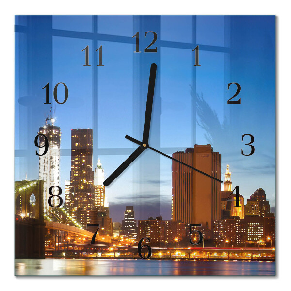 Glass clock square Horizon