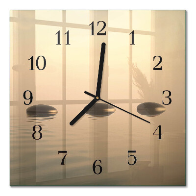 Square kitchen clock Stones water