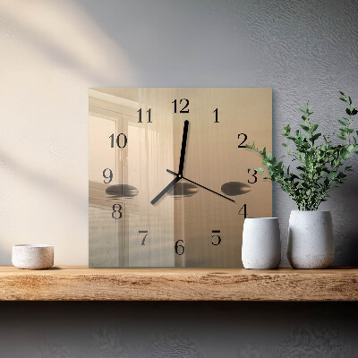 Square kitchen clock Stones water