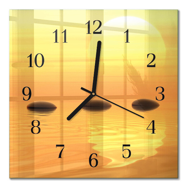 Glass clock square Water sun
