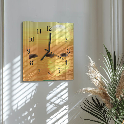 Glass clock square Water sun