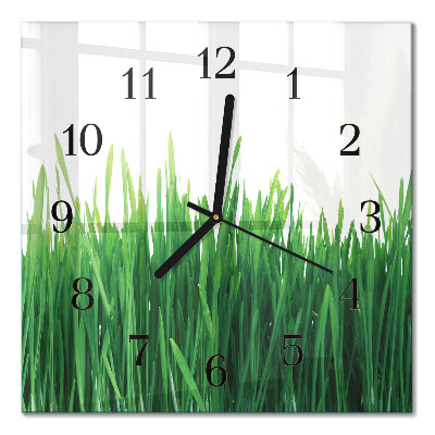 Square kitchen clock Grass