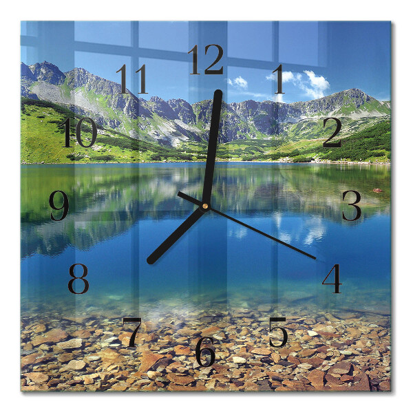 Square kitchen clock Mountain lake