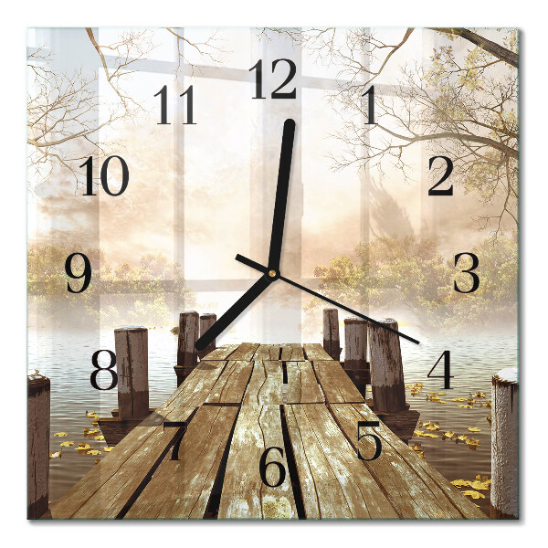 Glass wall clock square Network