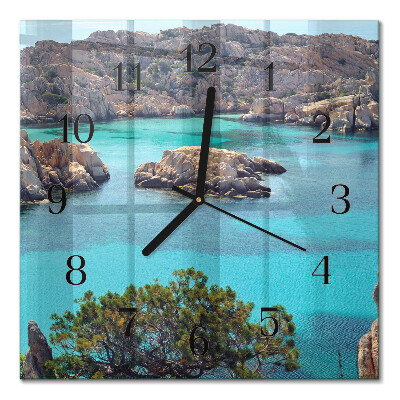 Glass clock square Seascape
