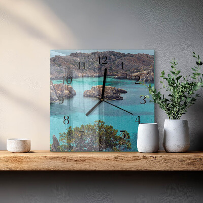 Glass clock square Seascape