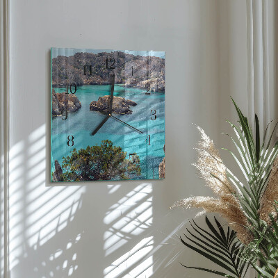 Glass clock square Seascape