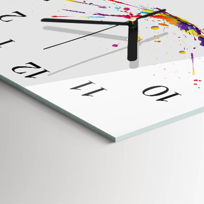 Glass wall clock square Stains